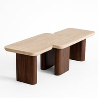 طقم طاولات إلوريا بتصميم عصري بسطح بيح فاتح وقاعدة...