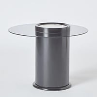 طقم طاولات قهوة أكرا من الحجر الملبد بقاعدة خشب -...