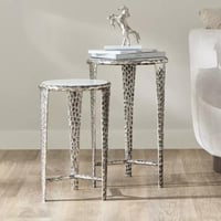 طقم طاولة من قطعتين بسطح من الرخام الأصلي قاعدة مع...