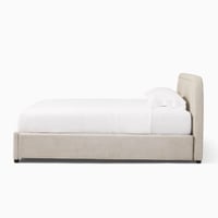 سرير كلاود منجد بالكامل قماش مخمل لون رمادي