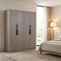 دولاب ملابس كلاريسا كبير4 باب خشب باللون الرمادي ا...