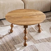 طاولة قهوة كارڤينا مستديرة من الخشب الصلب