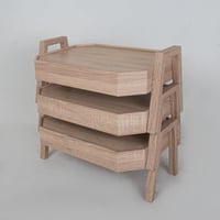 طقم طاولات خدمة إيفورا خشب لون خشبي - 3 حبة