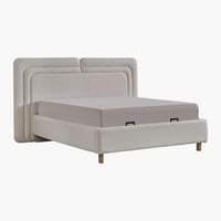 طقم غرفة نوم كينج 5 قطع منجدة مع سرير تخزين هيدرول...