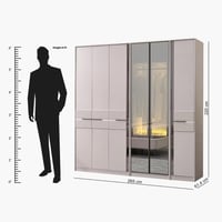 دولاب ملابس كونراد خشب ب 6 أبواب و مرايا مقاس 265x...