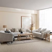 كنبة سيرينا بمقعدين مع وسادتين قماش بوكليه لون رما...