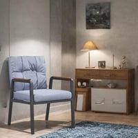 كرسي مفرد سمارسكي بأرجل معدن لون رمادي غامق