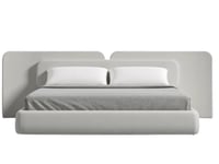 سرير هارفن منجد بقماش شانيل رمادي فاخر