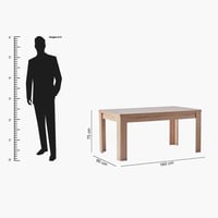 طاولة سفرة أوليفوس سطح خشب 6 مقاعد لون بيج مقاس 16...