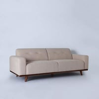 كنبة ڤيانورا 3 مقاعد قماش لون بيج بارجل خشب زان بن...