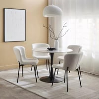 طقم طاولة سفرة مستديرة حجر ملبد 4 كراسي قماش بوكيل...