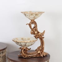 2 صحن رَفاه ريزن باللمسه الايطالية ذهبية لامعة وبي...