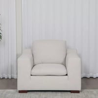 كنبة مفردة دوريڤا بذراعين مع وسادتي قماش لون كريمي...