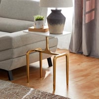 طاولة جانبية بابلوسكي بسطح من الرخام بقاعدة معدن م...