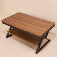 طاولة قهوة سيرونا 2 دور خشب بقواعد معدن لون بني مق...