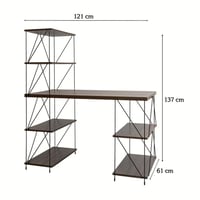 طاولة مكتبية مودرن مع 5 رفوف خشب تصميم مفتوح ليتشي...