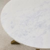 طاولة قهوة فيرليناي مستديرة بسطح رخامي طبيعي ابيض...