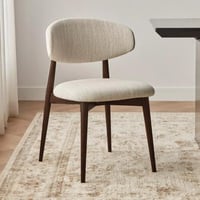 كرسي طعام سيرينا قماش اوف وايت بأرجل خشب بني 54×45...