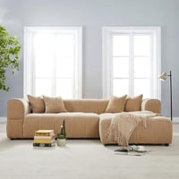 كنبة زاوية يمين انجلينا علي شكل حرف L لون بيج غامق