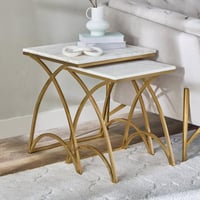 طقم طاولات أوتيس متداخلة من قطعتين بسطح من الرخام...