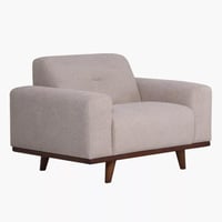 كنبة كارينزا مقعد واحد بمساند ذراعين قماش لون رماد...