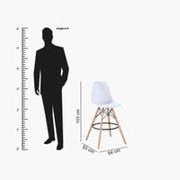 مقعد بار بأرجل من الخشب الصلب من ديمي