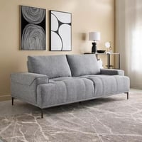 كنبة مارفيلّا 3 مقاعد قماش لون رمادي بارجل معدنية