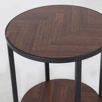 طاولة جانبية سيرينا 2 دور خشب بقواعد معدن لون بني...