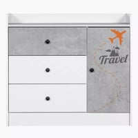 خزانة ملابس للأطفال بثلاثة أدراج وباب واحد بدون مر...