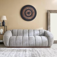 كنبة سيلڤونا كبيرة 3 مقاعد قماش بوكيلة لون رمادي ب...