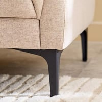 كنبة فيرينا مقعدين قماش لون بيج داكن بارجل معدن اس...