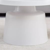 طقم طاولة قهوة ڤيلوريا دائرية معدن ابيض قطعتين