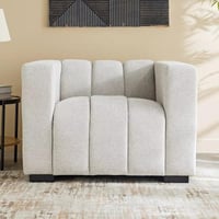 كنبة مفردة إيزولا بمساند ذراعين قماش بوكلية لون رم...