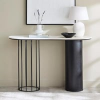 طاولة كونسول إليرزا بسطح من الرخام الأصلي ابيض قاع...