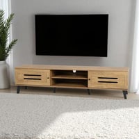 طاولة تلفزيون بياتريتشي خشب بيج بابين و رفين للتخز...