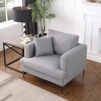 كنبة مفردة بمساند ذراعين مع وسادة من كويلا لون رما...