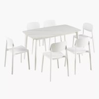 طقم طاولة سفرة من الحجر الملبد 6 كراسي بولي بروبلي...