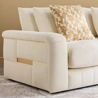 كنبة كارڤونا 3 مقاعد قماش بوكيلة لون كريمي مع 5 وس...