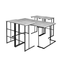 طقم طاولات قهوة أرتيميا 5 قطع خشب ماليزي رمادي بقو...