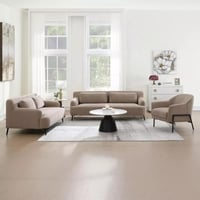 كنبة ليينيو 3 مقاعد مع وسادتين قماش لون بيج بارجل...