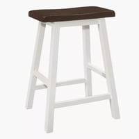 طاولة مرتفعة و 3 رفوف مع كريسين خشب بني مع ابيض -...