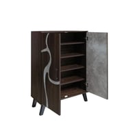 خزانة احذية كورلينا بابين خشب ماليزي 5 أدوار - بني...