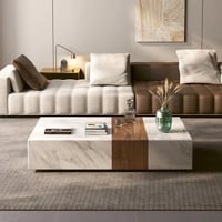 طاولة قهوة تاريا بديل رخام x خشب باللونين الابيض و...
