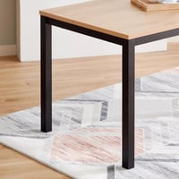 طقم طاولة سفرة لـ6 مقاعد من الخشب الصلب و قاعدة مع...