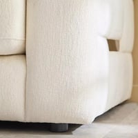 كنبة كارڤونا 3 مقاعد قماش بوكيلة لون كريمي مع 5 وس...