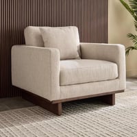 كنبة روما مقعد واحد مع ووسادة قماش مخملي لون كريمي...