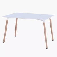 طاولة سُفرة مستطيلة سطح خشب لون ابيض 4 كراسي بأرجل...