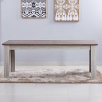 طقم طاولة سفرة خشب هندسي 6 كراسي قماش بأرجل خشب -...