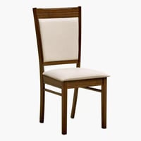 طقم طاولة سفرة خشبي بني 6 كراسي قماش لون كريمي- من...