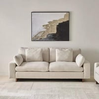 كنبة قماش 3 مقاعد مع وسادتين للخصر ووسادتين للرأس...